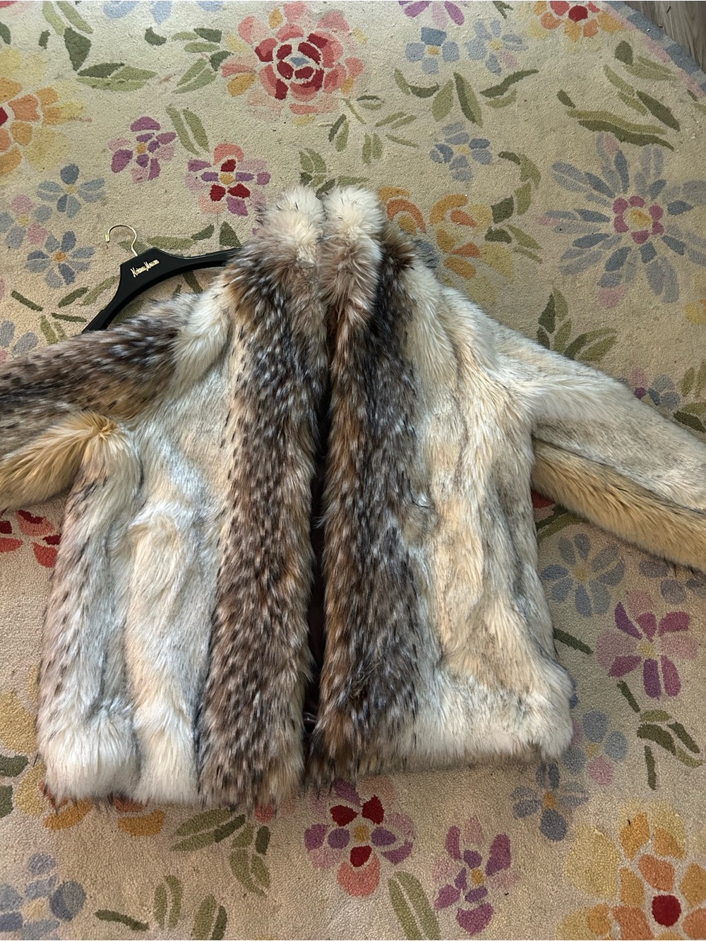Fabulous Furs Multi-Tone Brown and Cream Fur Jacket